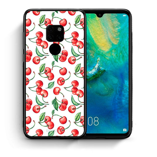 Θήκη Huawei Mate 20 Cherry Summer από τη Smartfits με σχέδιο στο πίσω μέρος και μαύρο περίβλημα | Huawei Mate 20 Cherry Summer case with colorful back and black bezels