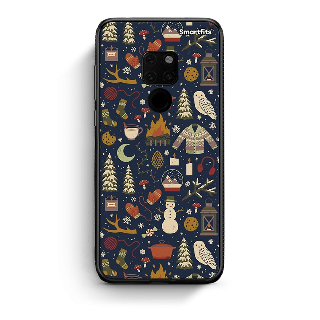 Huawei Mate 20 Christmas Elements θήκη από τη Smartfits με σχέδιο στο πίσω μέρος και μαύρο περίβλημα | Smartphone case with colorful back and black bezels by Smartfits