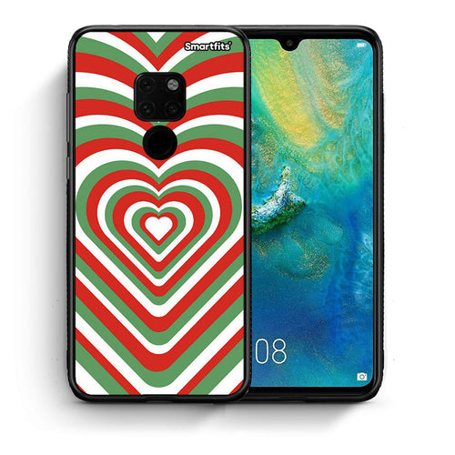 Θήκη Huawei Mate 20 Christmas Hearts από τη Smartfits με σχέδιο στο πίσω μέρος και μαύρο περίβλημα | Huawei Mate 20 Christmas Hearts case with colorful back and black bezels