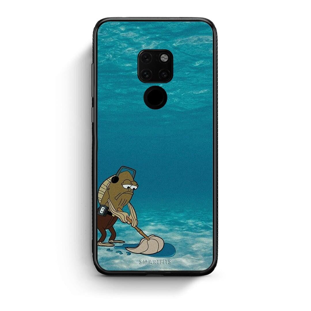 Huawei Mate 20 Clean The Ocean Θήκη από τη Smartfits με σχέδιο στο πίσω μέρος και μαύρο περίβλημα | Smartphone case with colorful back and black bezels by Smartfits