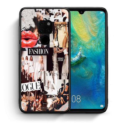 Θήκη Αγίου Βαλεντίνου Huawei Mate 20 Collage Fashion από τη Smartfits με σχέδιο στο πίσω μέρος και μαύρο περίβλημα | Huawei Mate 20 Collage Fashion case with colorful back and black bezels
