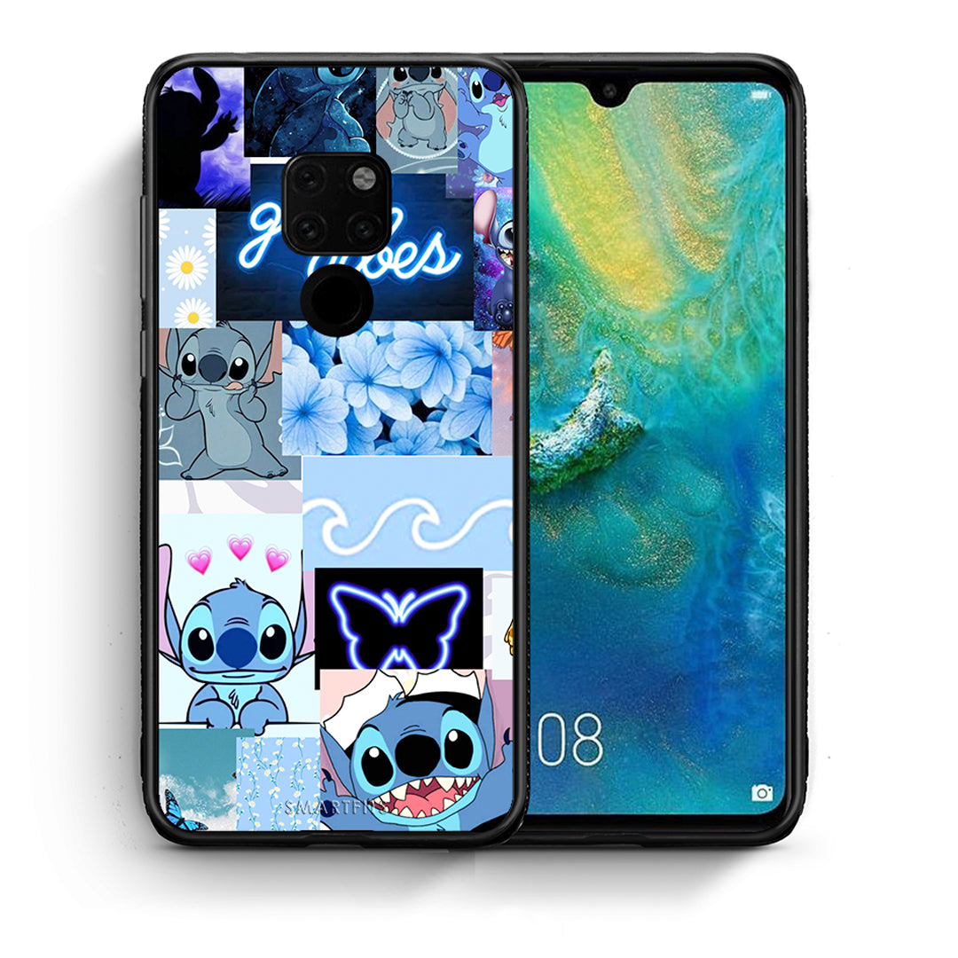 Θήκη Αγίου Βαλεντίνου Huawei Mate 20 Collage Good Vibes από τη Smartfits με σχέδιο στο πίσω μέρος και μαύρο περίβλημα | Huawei Mate 20 Collage Good Vibes case with colorful back and black bezels