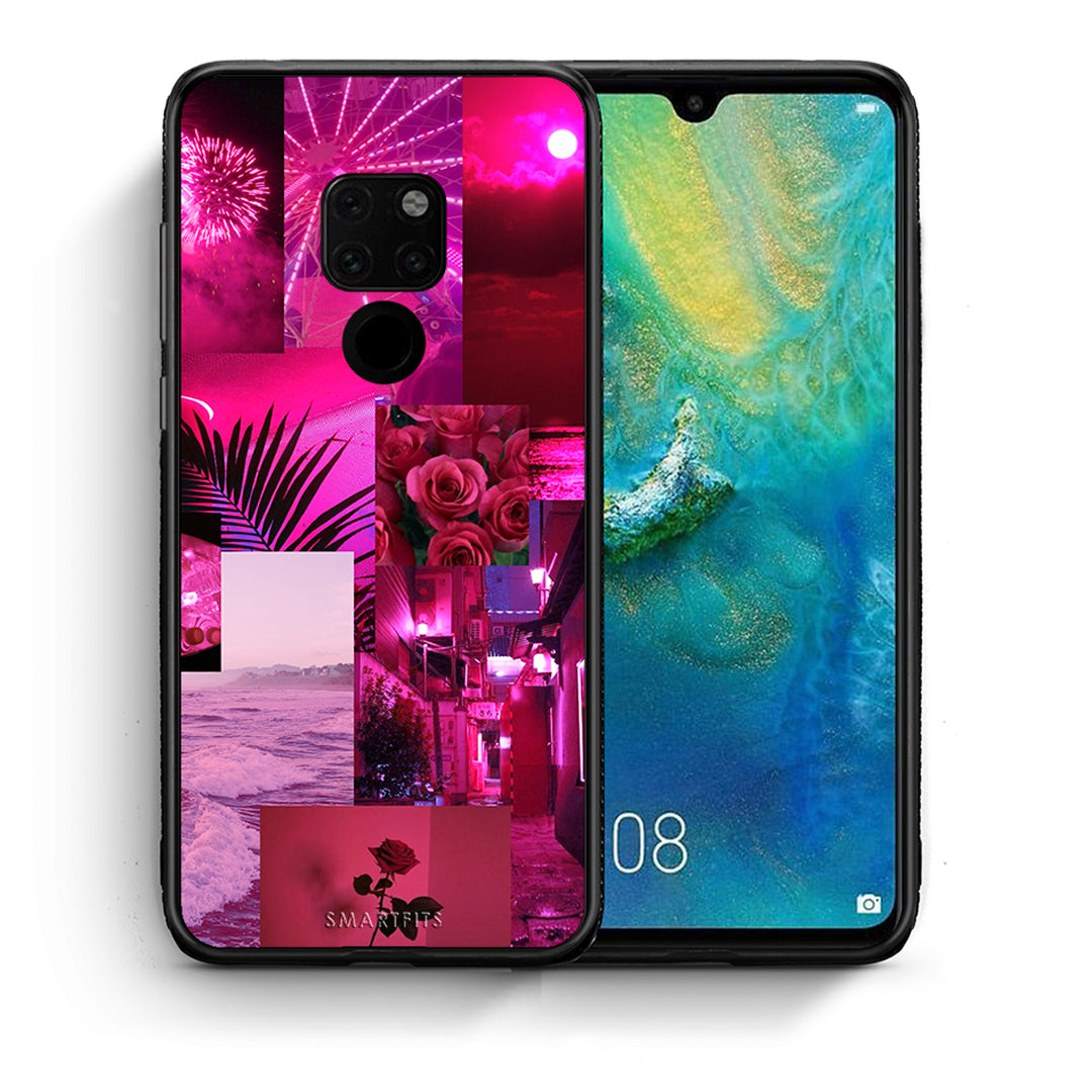 Θήκη Αγίου Βαλεντίνου Huawei Mate 20 Collage Red Roses από τη Smartfits με σχέδιο στο πίσω μέρος και μαύρο περίβλημα | Huawei Mate 20 Collage Red Roses case with colorful back and black bezels