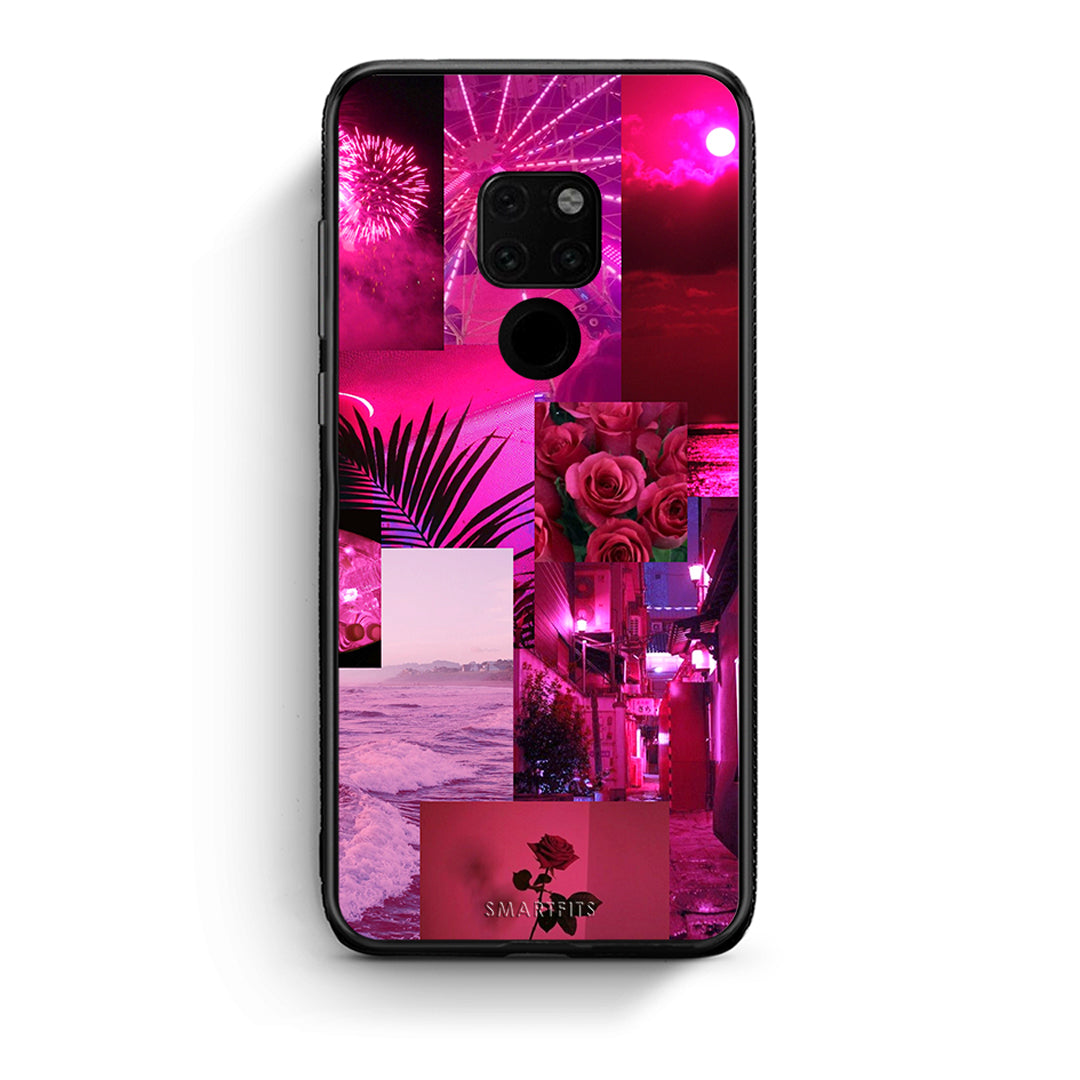 Huawei Mate 20 Collage Red Roses Θήκη Αγίου Βαλεντίνου από τη Smartfits με σχέδιο στο πίσω μέρος και μαύρο περίβλημα | Smartphone case with colorful back and black bezels by Smartfits