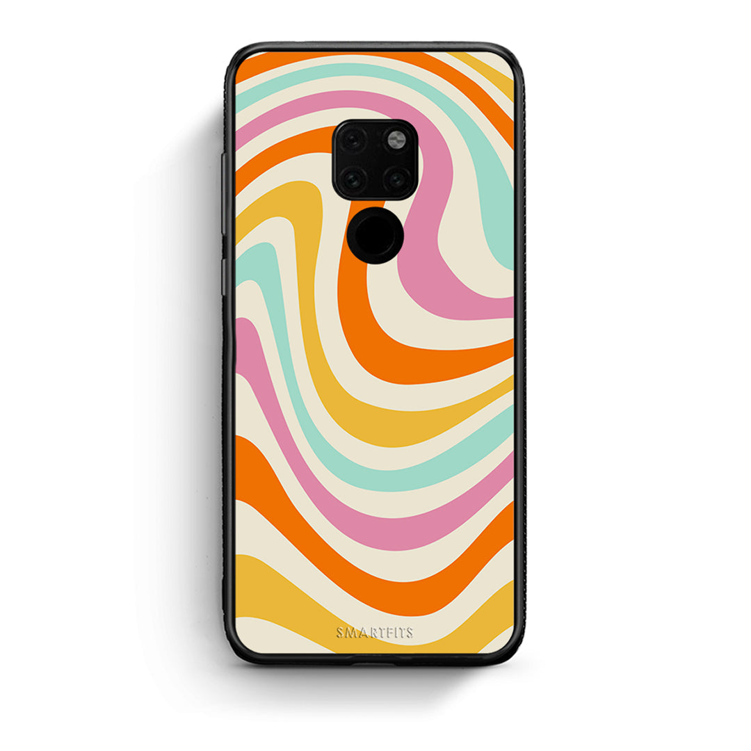 Huawei Mate 20 Colourful Waves θήκη από τη Smartfits με σχέδιο στο πίσω μέρος και μαύρο περίβλημα | Smartphone case with colorful back and black bezels by Smartfits