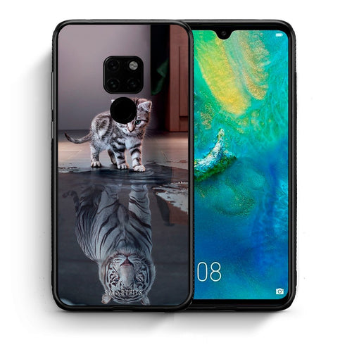 Θήκη Huawei Mate 20 Tiger Cute από τη Smartfits με σχέδιο στο πίσω μέρος και μαύρο περίβλημα | Huawei Mate 20 Tiger Cute case with colorful back and black bezels