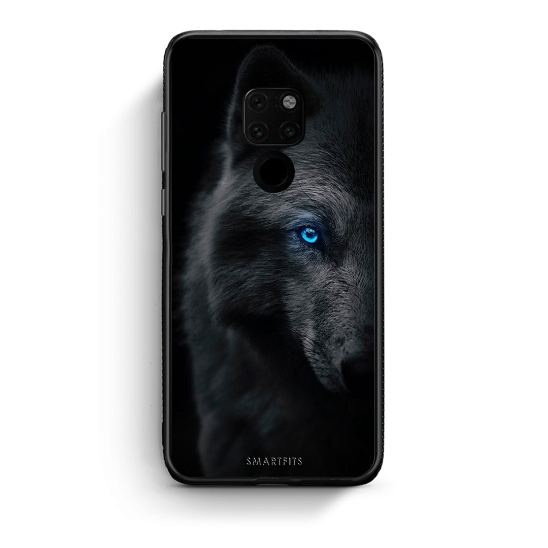 Huawei Mate 20 Dark Wolf θήκη από τη Smartfits με σχέδιο στο πίσω μέρος και μαύρο περίβλημα | Smartphone case with colorful back and black bezels by Smartfits