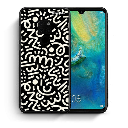 Θήκη Huawei Mate 20 Doodle Art από τη Smartfits με σχέδιο στο πίσω μέρος και μαύρο περίβλημα | Huawei Mate 20 Doodle Art case with colorful back and black bezels