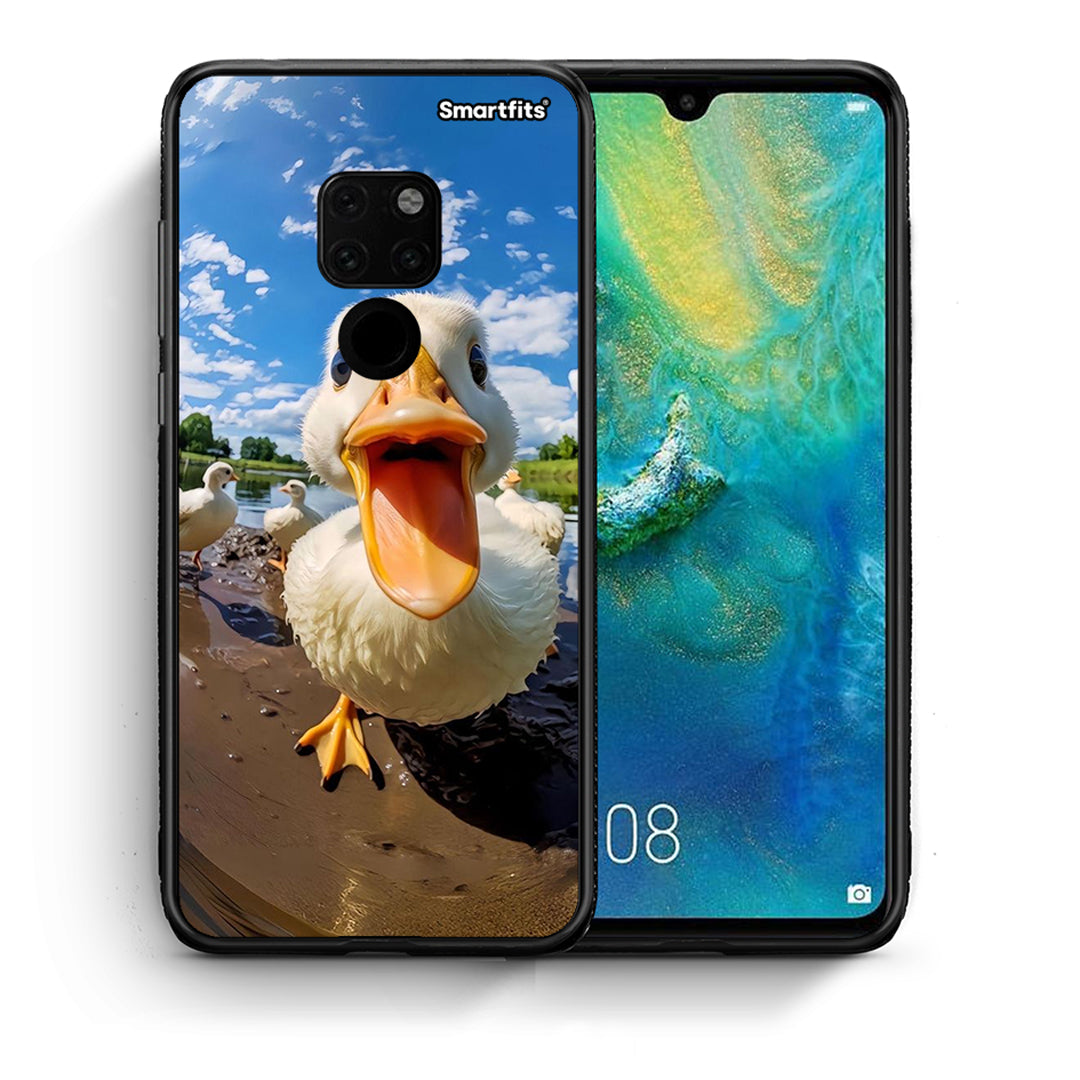 Θήκη Huawei Mate 20 Duck Face από τη Smartfits με σχέδιο στο πίσω μέρος και μαύρο περίβλημα | Huawei Mate 20 Duck Face case with colorful back and black bezels
