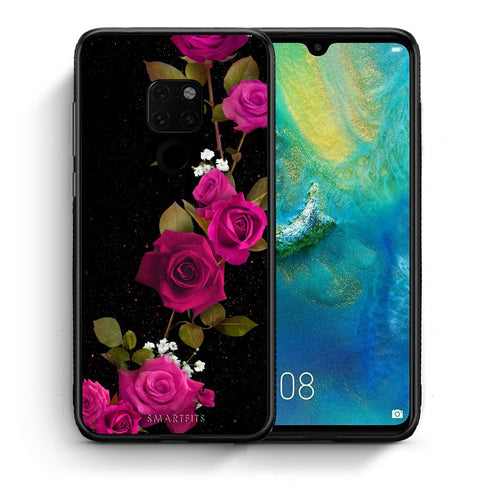 Θήκη Huawei Mate 20 Red Roses Flower από τη Smartfits με σχέδιο στο πίσω μέρος και μαύρο περίβλημα | Huawei Mate 20 Red Roses Flower case with colorful back and black bezels