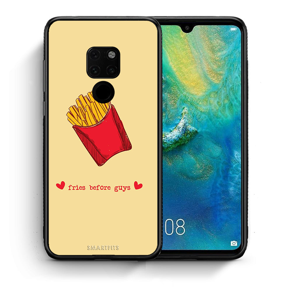 Θήκη Αγίου Βαλεντίνου Huawei Mate 20 Fries Before Guys από τη Smartfits με σχέδιο στο πίσω μέρος και μαύρο περίβλημα | Huawei Mate 20 Fries Before Guys case with colorful back and black bezels