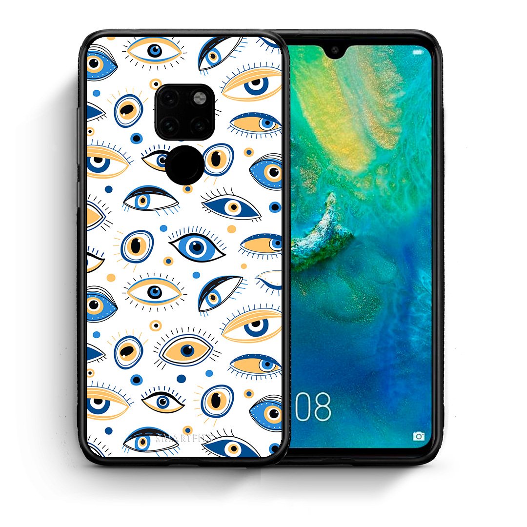 Θήκη Huawei Mate 20 Ftou Ftou από τη Smartfits με σχέδιο στο πίσω μέρος και μαύρο περίβλημα | Huawei Mate 20 Ftou Ftou case with colorful back and black bezels