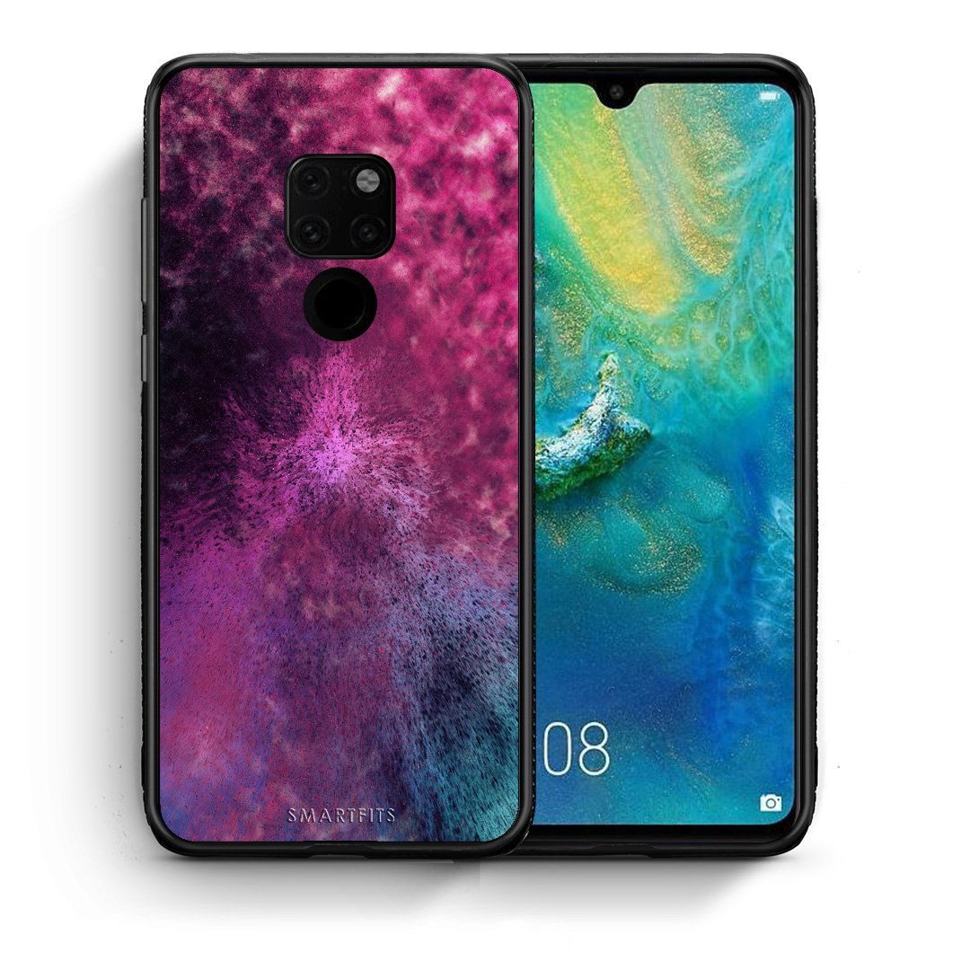 Θήκη Huawei Mate 20 Aurora Galaxy από τη Smartfits με σχέδιο στο πίσω μέρος και μαύρο περίβλημα | Huawei Mate 20 Aurora Galaxy case with colorful back and black bezels