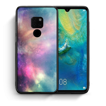 Θήκη Huawei Mate 20 Rainbow Galaxy από τη Smartfits με σχέδιο στο πίσω μέρος και μαύρο περίβλημα | Huawei Mate 20 Rainbow Galaxy case with colorful back and black bezels