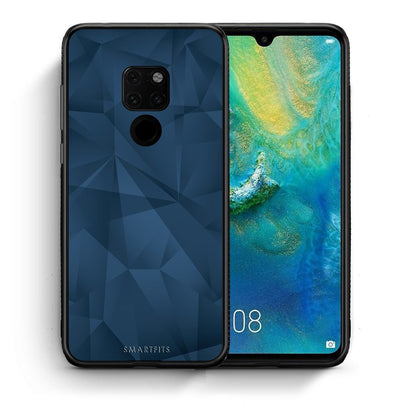 Θήκη Huawei Mate 20 Blue Abstract Geometric από τη Smartfits με σχέδιο στο πίσω μέρος και μαύρο περίβλημα | Huawei Mate 20 Blue Abstract Geometric case with colorful back and black bezels