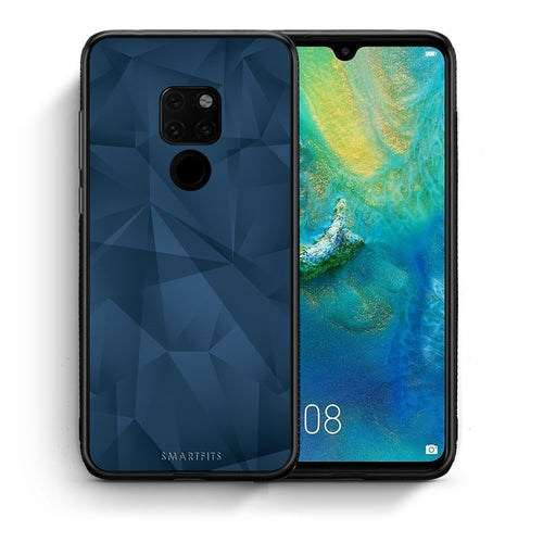 Θήκη Huawei Mate 20 Blue Abstract Geometric από τη Smartfits με σχέδιο στο πίσω μέρος και μαύρο περίβλημα | Huawei Mate 20 Blue Abstract Geometric case with colorful back and black bezels