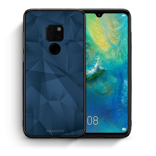 Θήκη Huawei Mate 20 Blue Abstract Geometric από τη Smartfits με σχέδιο στο πίσω μέρος και μαύρο περίβλημα | Huawei Mate 20 Blue Abstract Geometric case with colorful back and black bezels