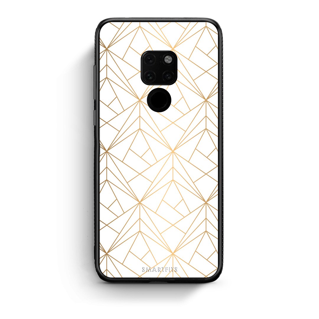 111 - Huawei Mate 20 Luxury White Geometric case, cover, bumper