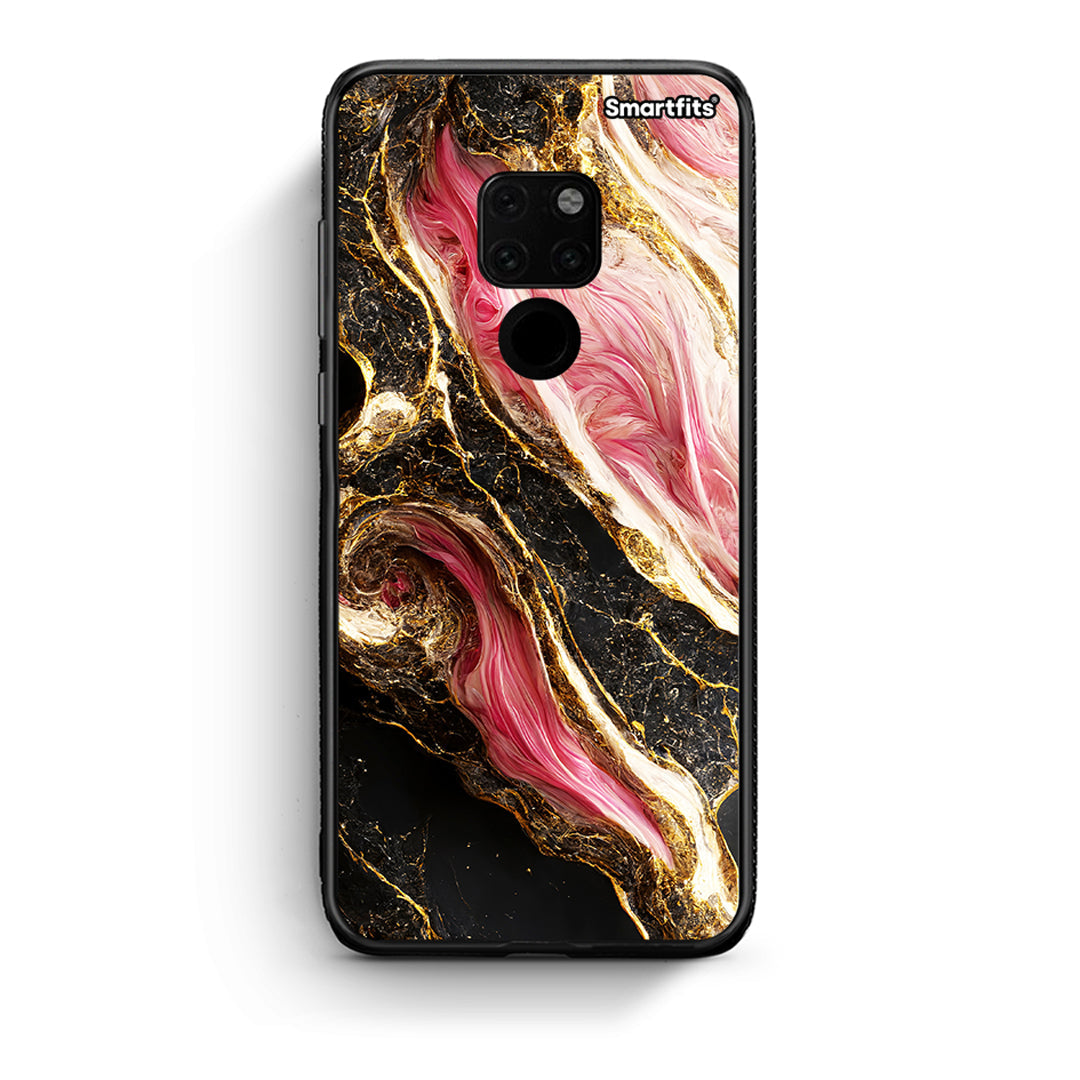 Huawei Mate 20 Glamorous Pink Marble θήκη από τη Smartfits με σχέδιο στο πίσω μέρος και μαύρο περίβλημα | Smartphone case with colorful back and black bezels by Smartfits
