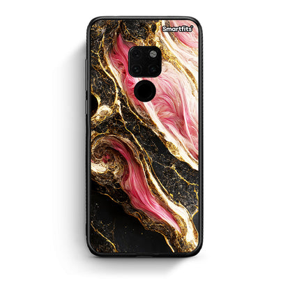 Huawei Mate 20 Glamorous Pink Marble θήκη από τη Smartfits με σχέδιο στο πίσω μέρος και μαύρο περίβλημα | Smartphone case with colorful back and black bezels by Smartfits