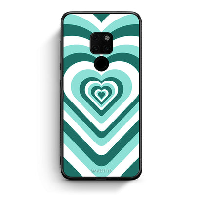 Huawei Mate 20 Green Hearts θήκη από τη Smartfits με σχέδιο στο πίσω μέρος και μαύρο περίβλημα | Smartphone case with colorful back and black bezels by Smartfits