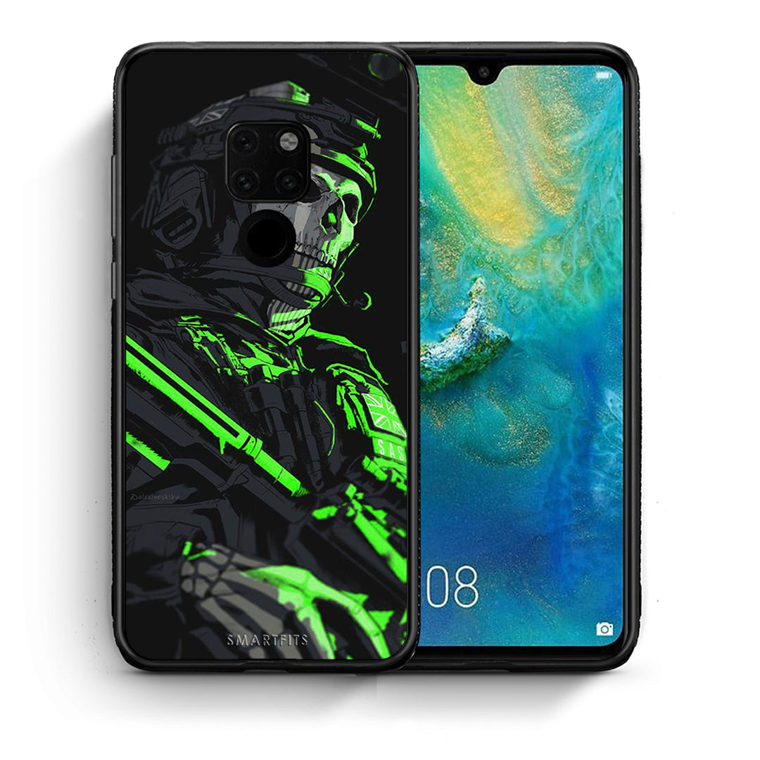 Θήκη Αγίου Βαλεντίνου Huawei Mate 20 Green Soldier από τη Smartfits με σχέδιο στο πίσω μέρος και μαύρο περίβλημα | Huawei Mate 20 Green Soldier case with colorful back and black bezels