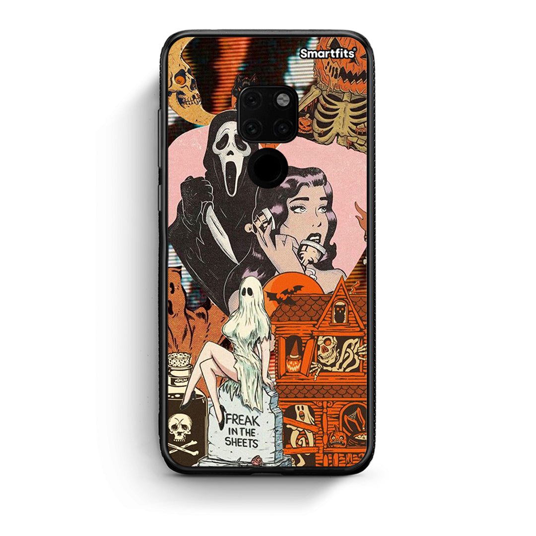 Huawei Mate 20 Halloween Collage Θήκη από τη Smartfits με σχέδιο στο πίσω μέρος και μαύρο περίβλημα | Smartphone case with colorful back and black bezels by Smartfits