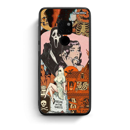 Huawei Mate 20 Halloween Collage Θήκη από τη Smartfits με σχέδιο στο πίσω μέρος και μαύρο περίβλημα | Smartphone case with colorful back and black bezels by Smartfits
