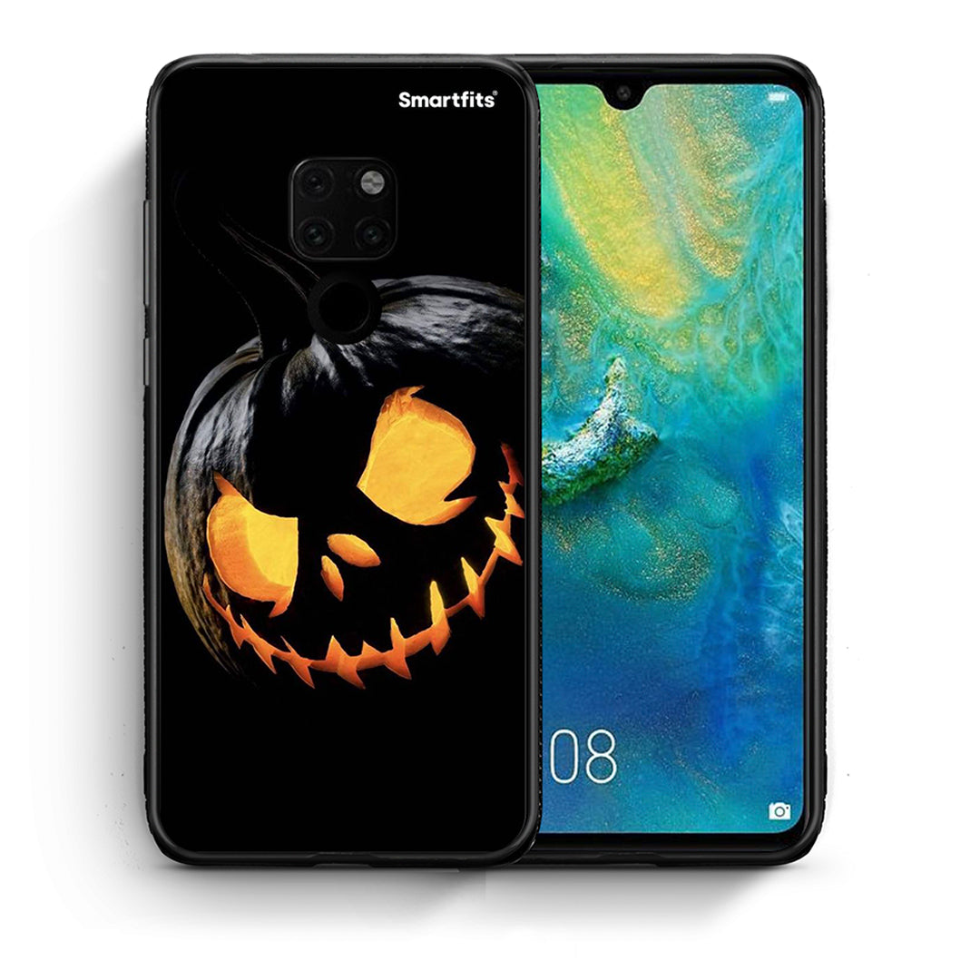 Θήκη Huawei Mate 20 Halloween Scary Pumpkin από τη Smartfits με σχέδιο στο πίσω μέρος και μαύρο περίβλημα | Huawei Mate 20 Halloween Scary Pumpkin case with colorful back and black bezels