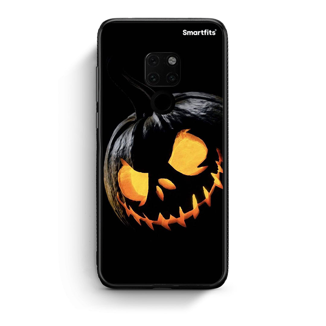 Huawei Mate 20 Halloween Scary Pumpkin Θήκη από τη Smartfits με σχέδιο στο πίσω μέρος και μαύρο περίβλημα | Smartphone case with colorful back and black bezels by Smartfits