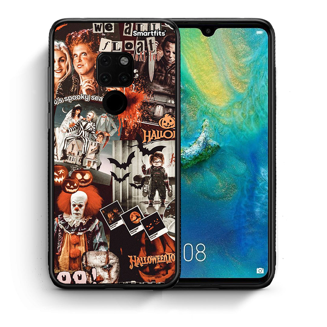 Θήκη Huawei Mate 20 Halloween Spooky Season από τη Smartfits με σχέδιο στο πίσω μέρος και μαύρο περίβλημα | Huawei Mate 20 Halloween Spooky Season case with colorful back and black bezels