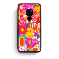 Thumbnail for Huawei Mate 20 Hippie Love θήκη από τη Smartfits με σχέδιο στο πίσω μέρος και μαύρο περίβλημα | Smartphone case with colorful back and black bezels by Smartfits