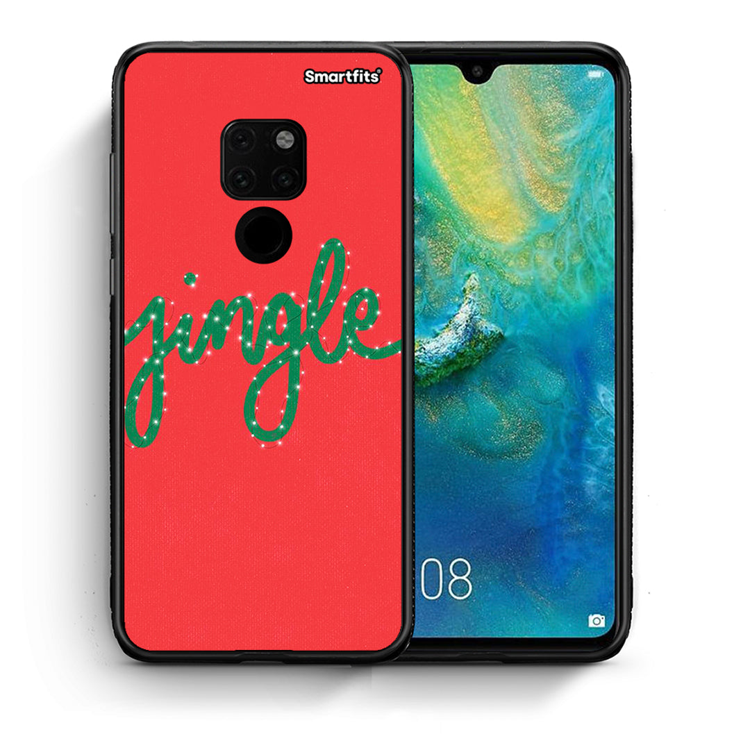 Θήκη Huawei Mate 20 Jingle Xmas από τη Smartfits με σχέδιο στο πίσω μέρος και μαύρο περίβλημα | Huawei Mate 20 Jingle Xmas case with colorful back and black bezels