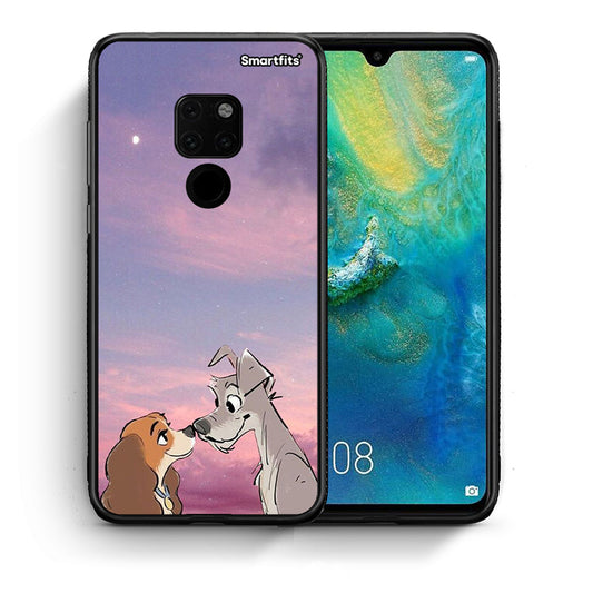 Θήκη Huawei Mate 20 Lady And Tramp από τη Smartfits με σχέδιο στο πίσω μέρος και μαύρο περίβλημα | Huawei Mate 20 Lady And Tramp case with colorful back and black bezels