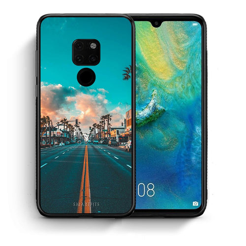 Θήκη Huawei Mate 20 City Landscape από τη Smartfits με σχέδιο στο πίσω μέρος και μαύρο περίβλημα | Huawei Mate 20 City Landscape case with colorful back and black bezels