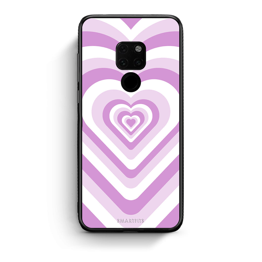 Huawei Mate 20 Lilac Hearts θήκη από τη Smartfits με σχέδιο στο πίσω μέρος και μαύρο περίβλημα | Smartphone case with colorful back and black bezels by Smartfits