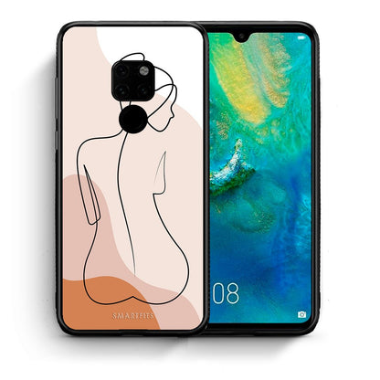 Θήκη Huawei Mate 20 LineArt Woman από τη Smartfits με σχέδιο στο πίσω μέρος και μαύρο περίβλημα | Huawei Mate 20 LineArt Woman case with colorful back and black bezels