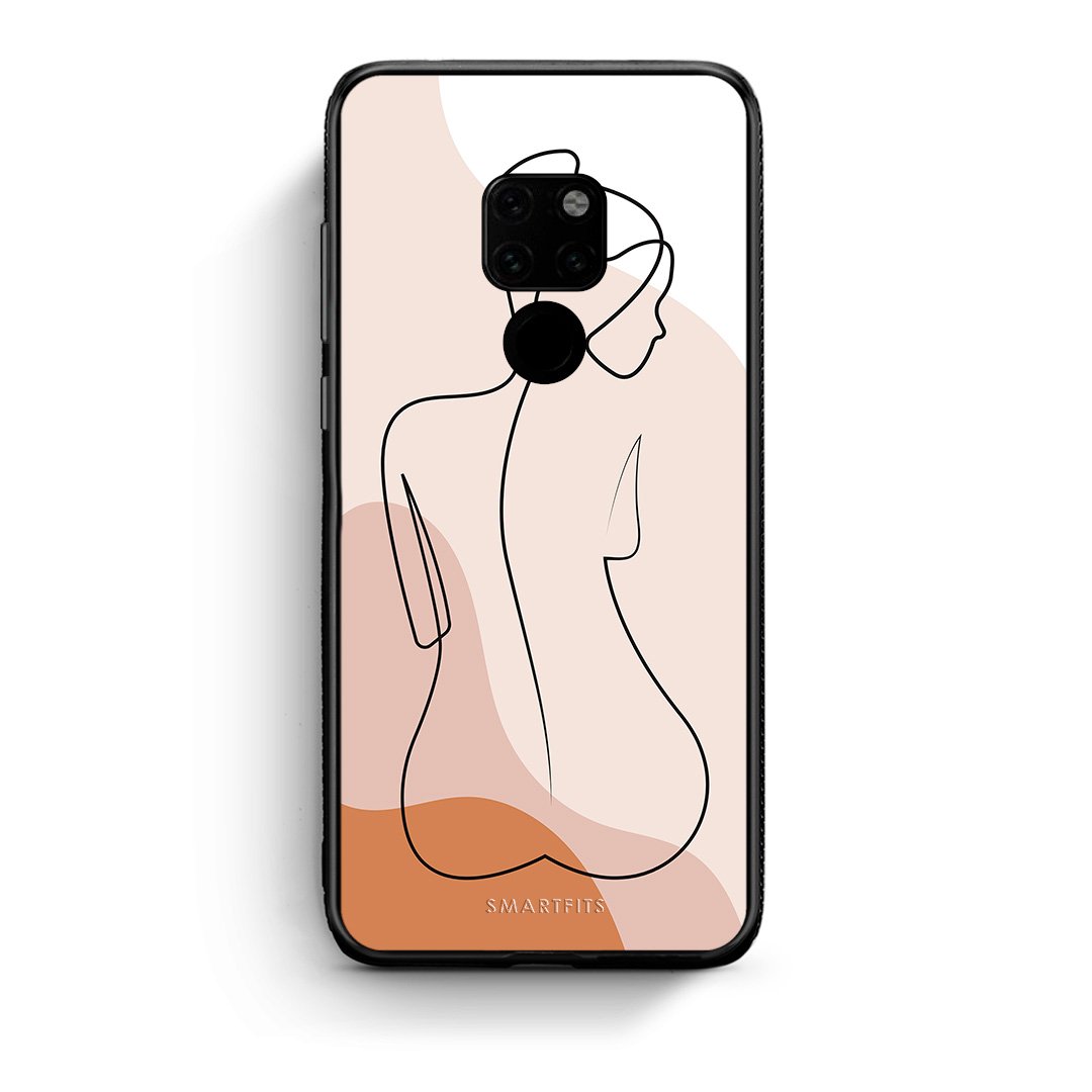 Huawei Mate 20 LineArt Woman θήκη από τη Smartfits με σχέδιο στο πίσω μέρος και μαύρο περίβλημα | Smartphone case with colorful back and black bezels by Smartfits