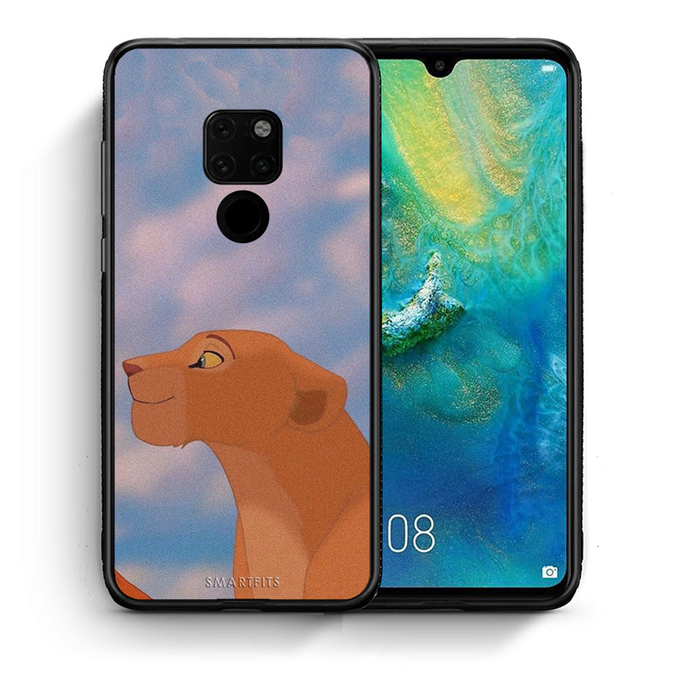 Θήκη Αγίου Βαλεντίνου Huawei Mate 20 Lion Love 2 από τη Smartfits με σχέδιο στο πίσω μέρος και μαύρο περίβλημα | Huawei Mate 20 Lion Love 2 case with colorful back and black bezels