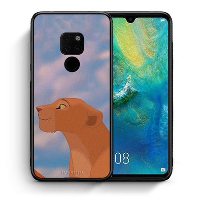 Θήκη Αγίου Βαλεντίνου Huawei Mate 20 Lion Love 2 από τη Smartfits με σχέδιο στο πίσω μέρος και μαύρο περίβλημα | Huawei Mate 20 Lion Love 2 case with colorful back and black bezels