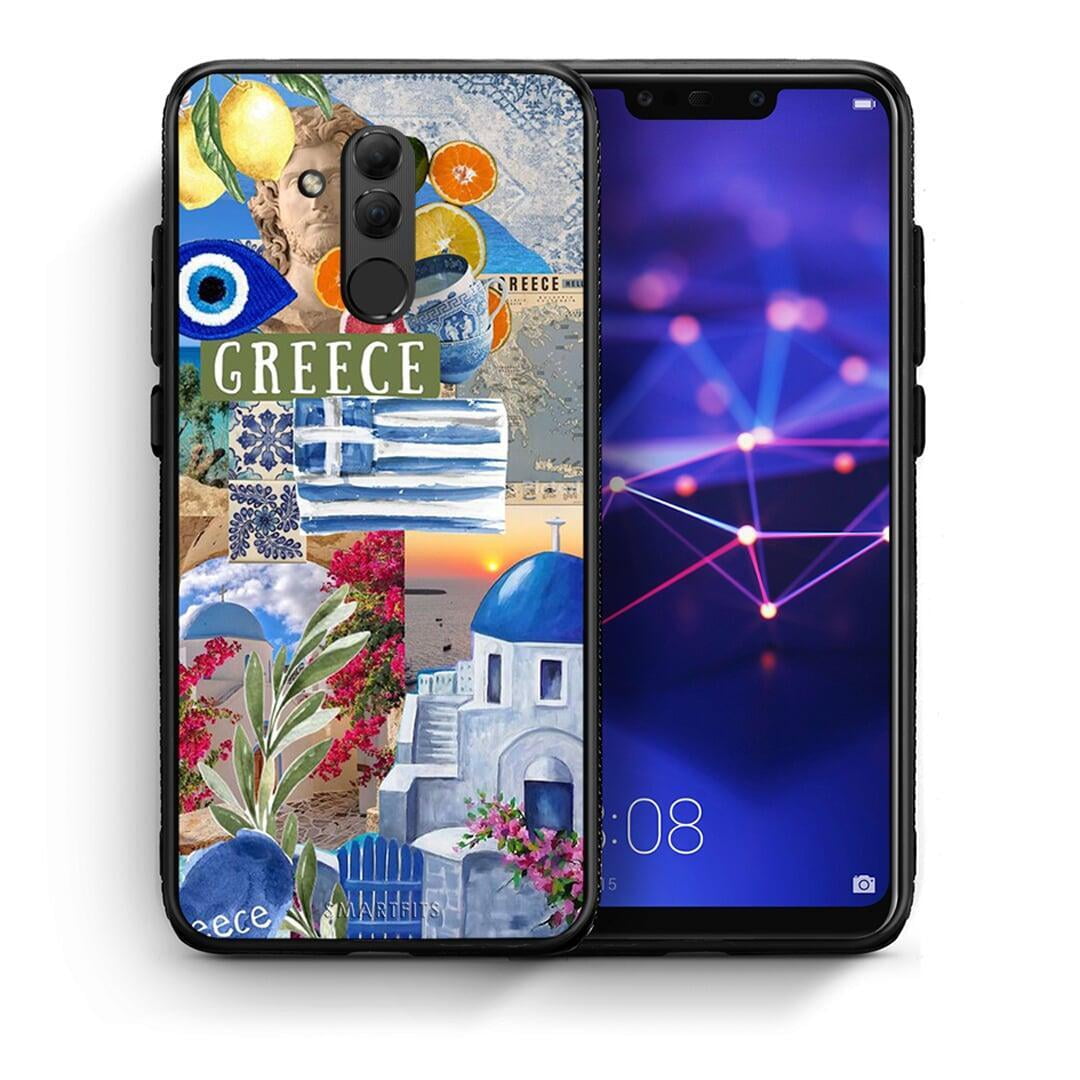 Θήκη Huawei Mate 20 Lite All Greek από τη Smartfits με σχέδιο στο πίσω μέρος και μαύρο περίβλημα | Huawei Mate 20 Lite All Greek case with colorful back and black bezels