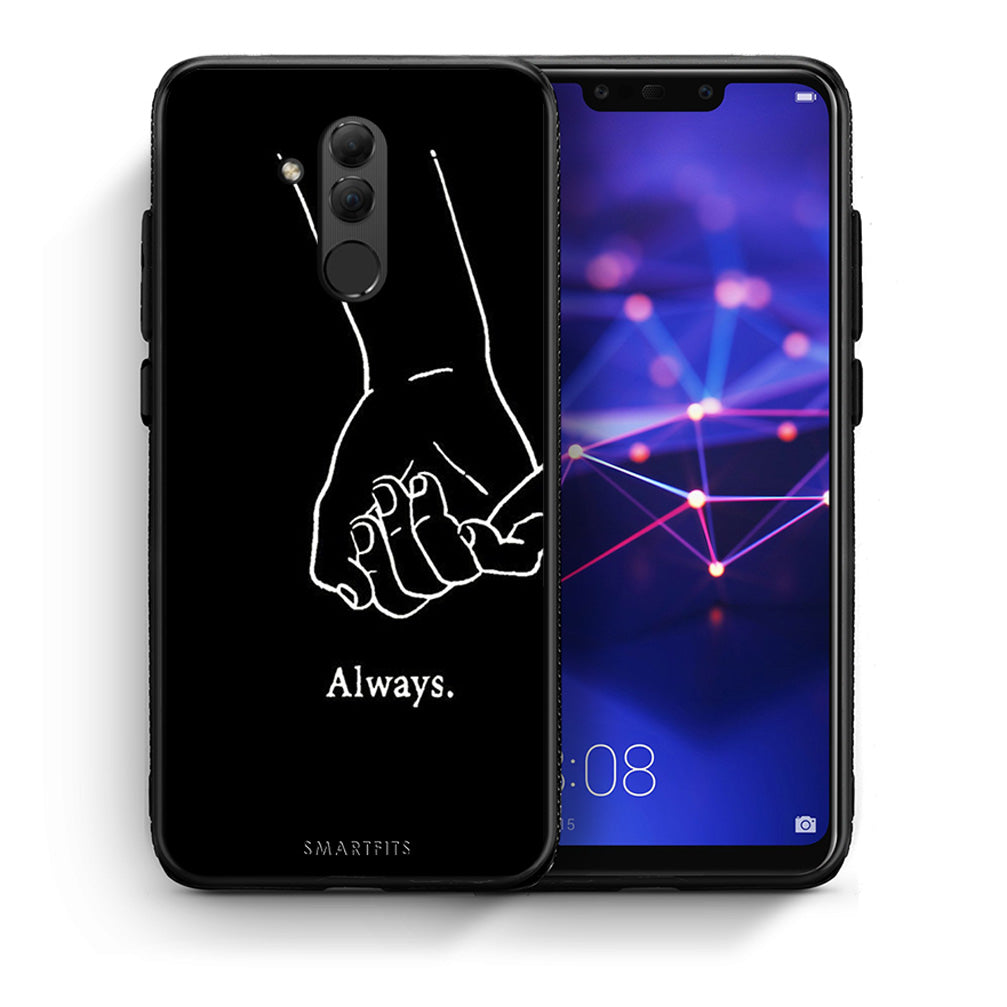 Θήκη Αγίου Βαλεντίνου Huawei Mate 20 Lite Always & Forever 1 από τη Smartfits με σχέδιο στο πίσω μέρος και μαύρο περίβλημα | Huawei Mate 20 Lite Always & Forever 1 case with colorful back and black bezels