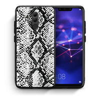 Thumbnail for Θήκη Huawei Mate 20 Lite White Snake Animal από τη Smartfits με σχέδιο στο πίσω μέρος και μαύρο περίβλημα | Huawei Mate 20 Lite White Snake Animal case with colorful back and black bezels