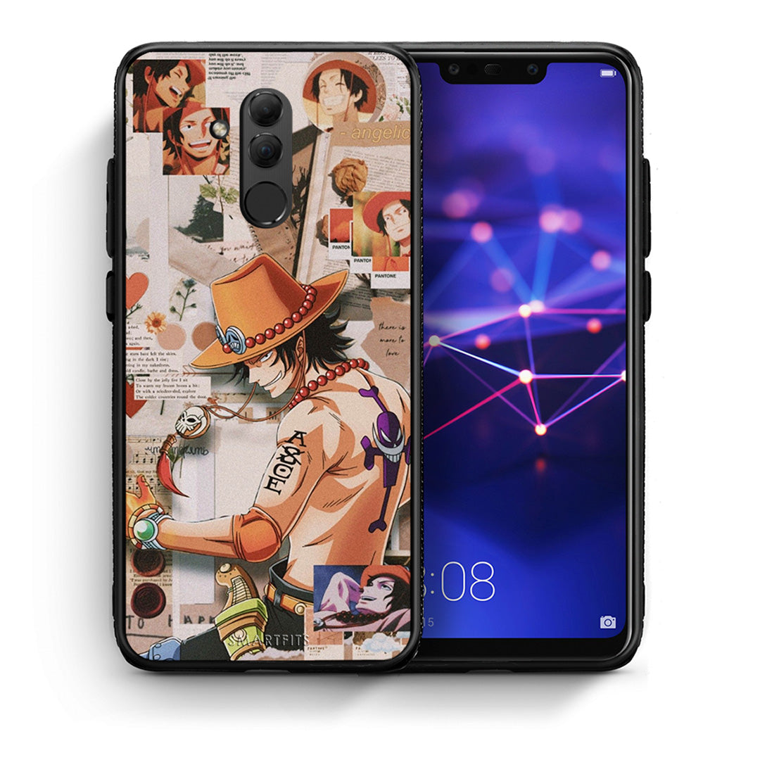 Θήκη Huawei Mate 20 Lite Anime Collage από τη Smartfits με σχέδιο στο πίσω μέρος και μαύρο περίβλημα | Huawei Mate 20 Lite Anime Collage case with colorful back and black bezels