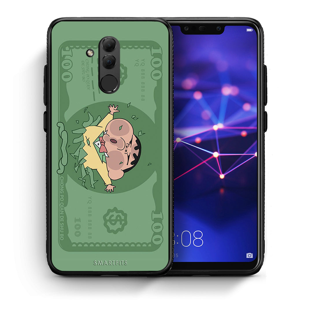 Θήκη Αγίου Βαλεντίνου Huawei Mate 20 Lite Big Money από τη Smartfits με σχέδιο στο πίσω μέρος και μαύρο περίβλημα | Huawei Mate 20 Lite Big Money case with colorful back and black bezels