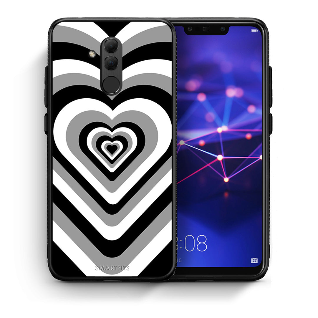 Θήκη Huawei Mate 20 Lite Black Hearts από τη Smartfits με σχέδιο στο πίσω μέρος και μαύρο περίβλημα | Huawei Mate 20 Lite Black Hearts case with colorful back and black bezels