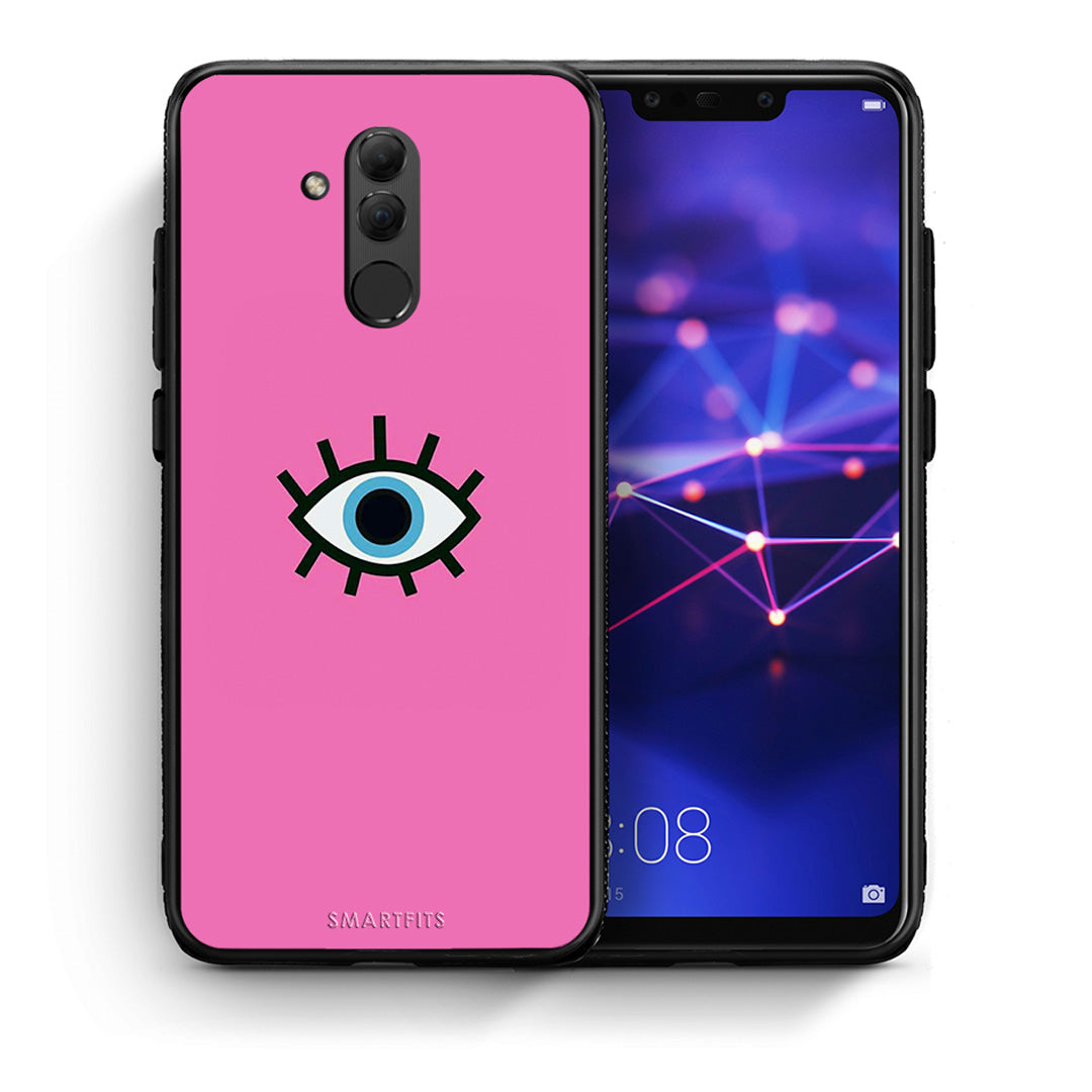 Θήκη Huawei Mate 20 Lite Blue Eye Pink από τη Smartfits με σχέδιο στο πίσω μέρος και μαύρο περίβλημα | Huawei Mate 20 Lite Blue Eye Pink case with colorful back and black bezels