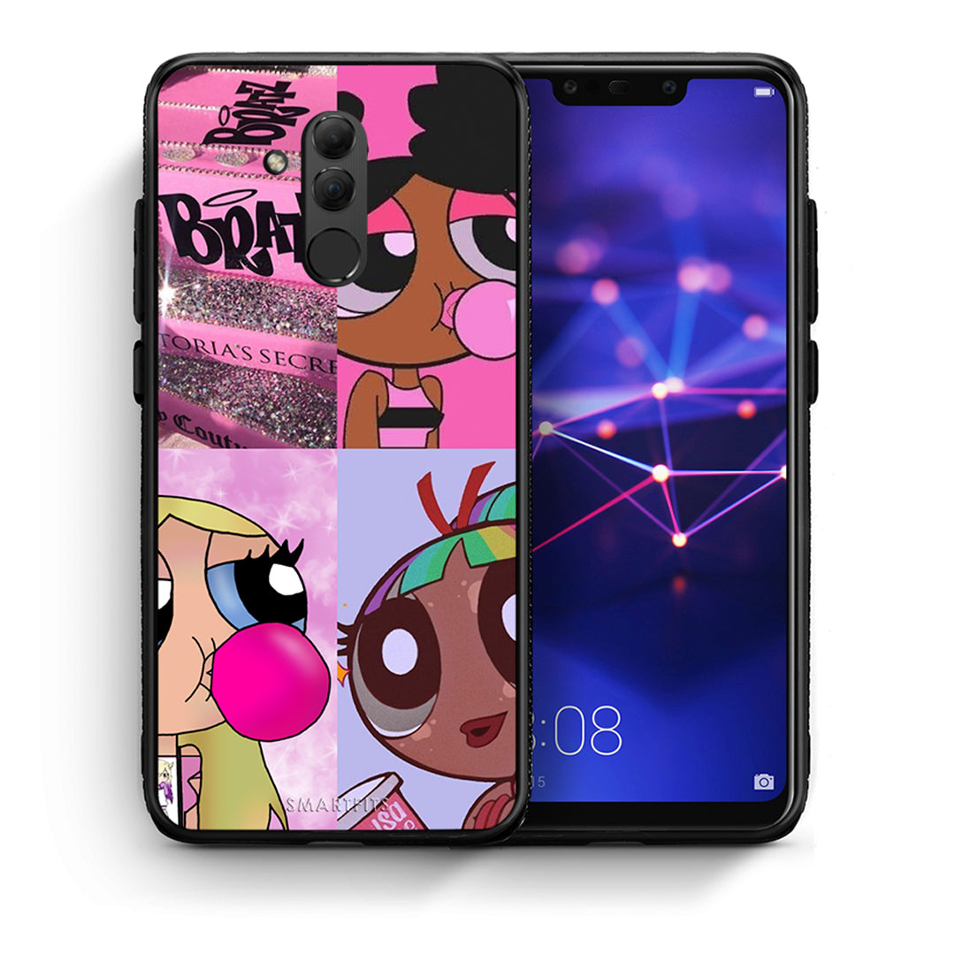 Θήκη Αγίου Βαλεντίνου Huawei Mate 20 Lite Bubble Girls από τη Smartfits με σχέδιο στο πίσω μέρος και μαύρο περίβλημα | Huawei Mate 20 Lite Bubble Girls case with colorful back and black bezels