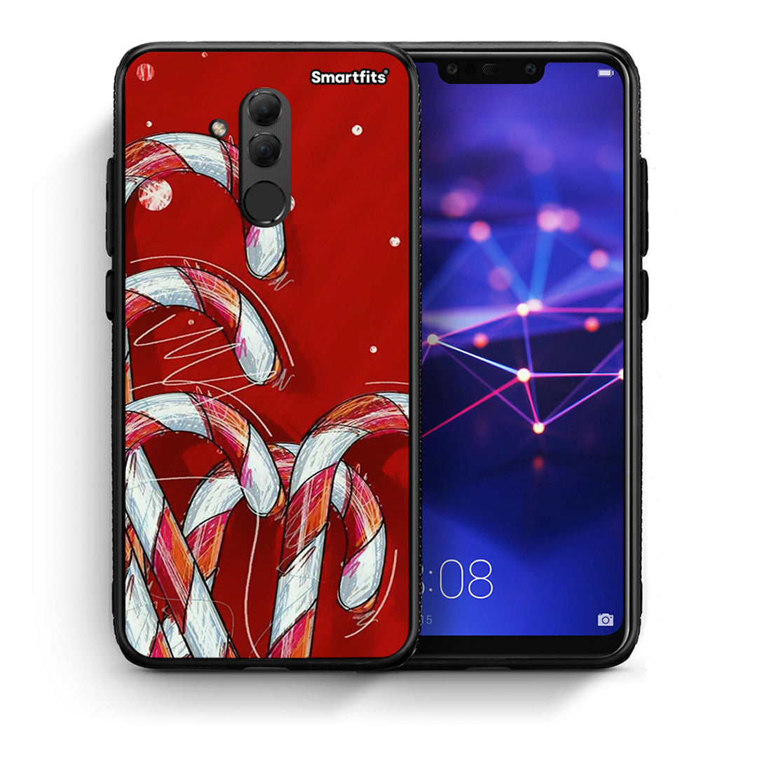 Θήκη Huawei Mate 20 Lite Candy Cane από τη Smartfits με σχέδιο στο πίσω μέρος και μαύρο περίβλημα | Huawei Mate 20 Lite Candy Cane case with colorful back and black bezels