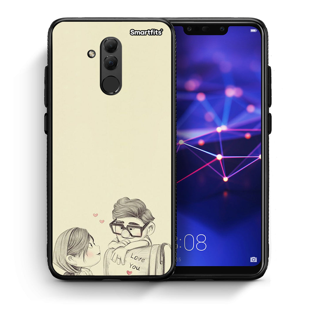 Θήκη Huawei Mate 20 Lite Carl And Ellie από τη Smartfits με σχέδιο στο πίσω μέρος και μαύρο περίβλημα | Huawei Mate 20 Lite Carl And Ellie case with colorful back and black bezels